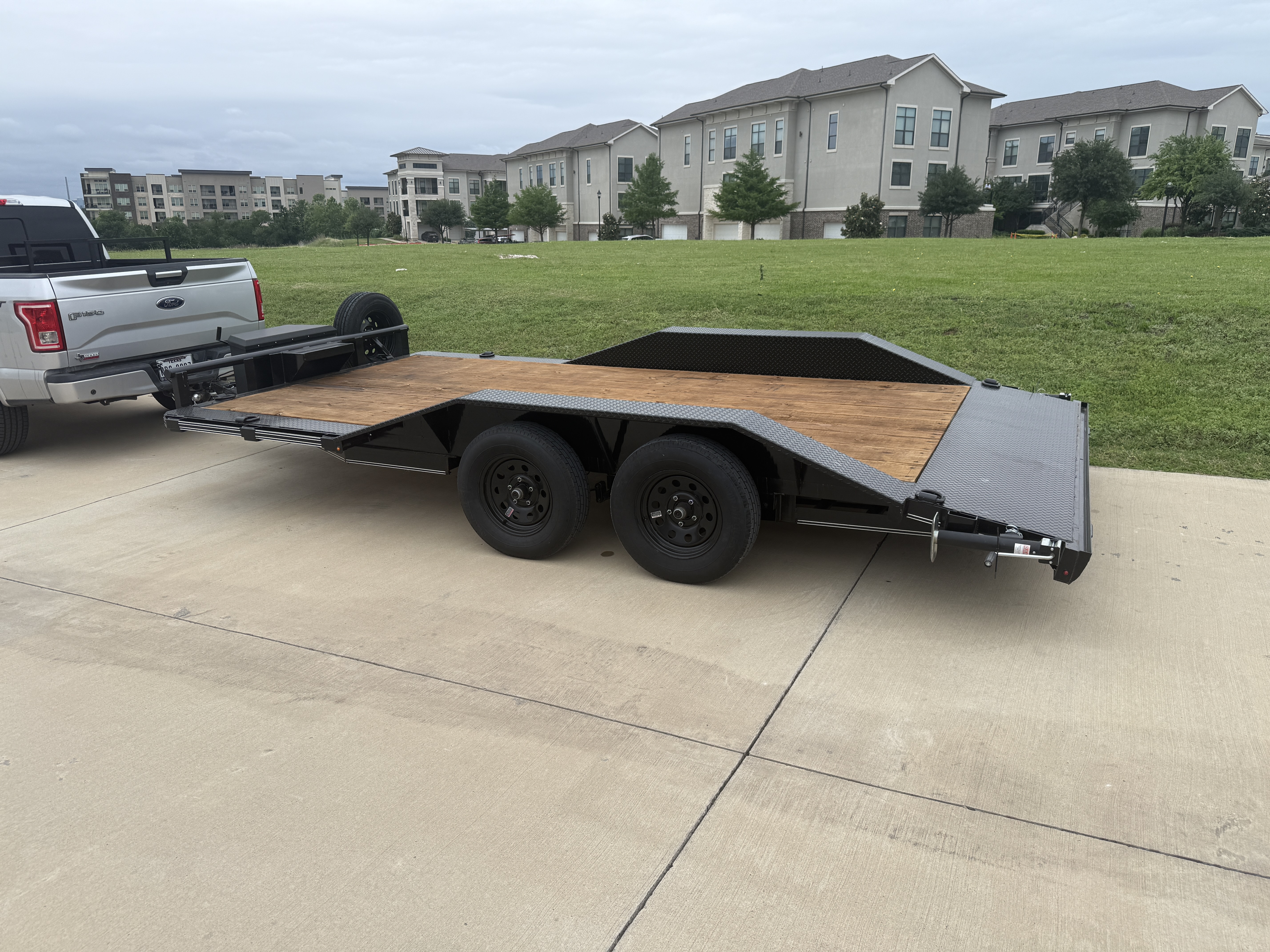 Nexthaul 16ft open car hauler side profile with truck